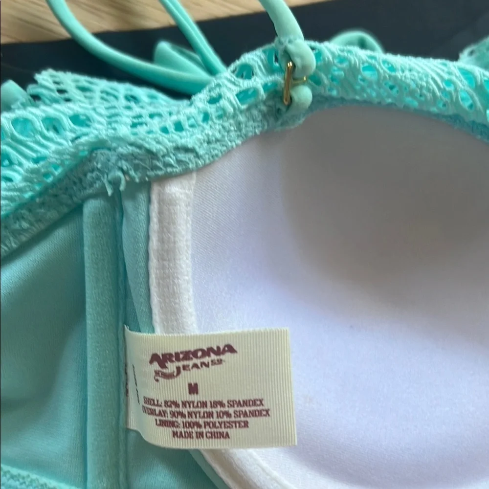 Zara Turquoise Floral and Black Bikini Set